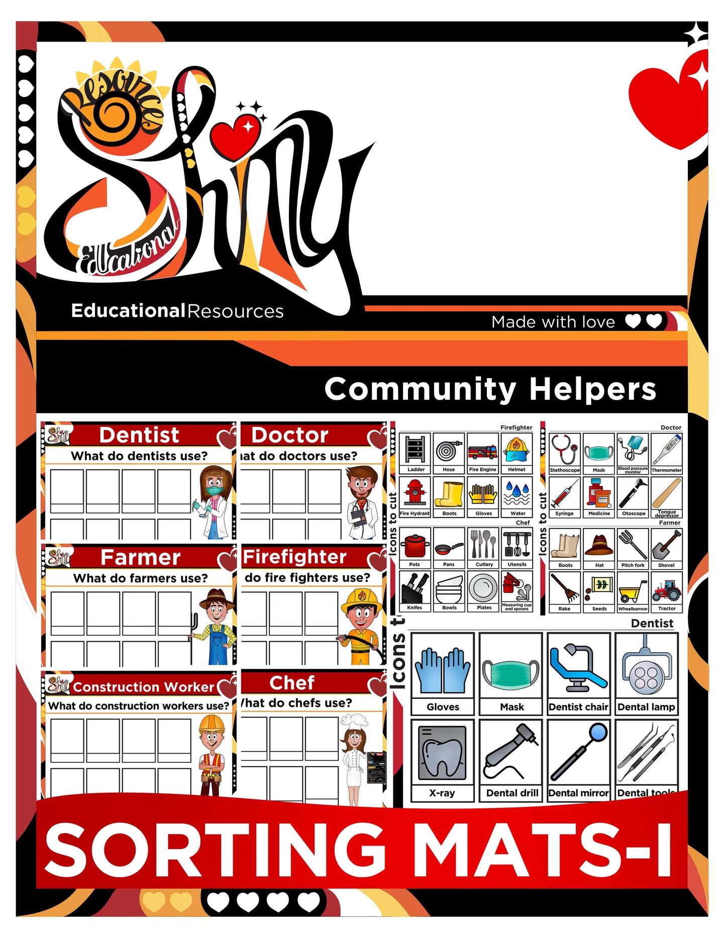 Community Helpers - Sorting Mats I