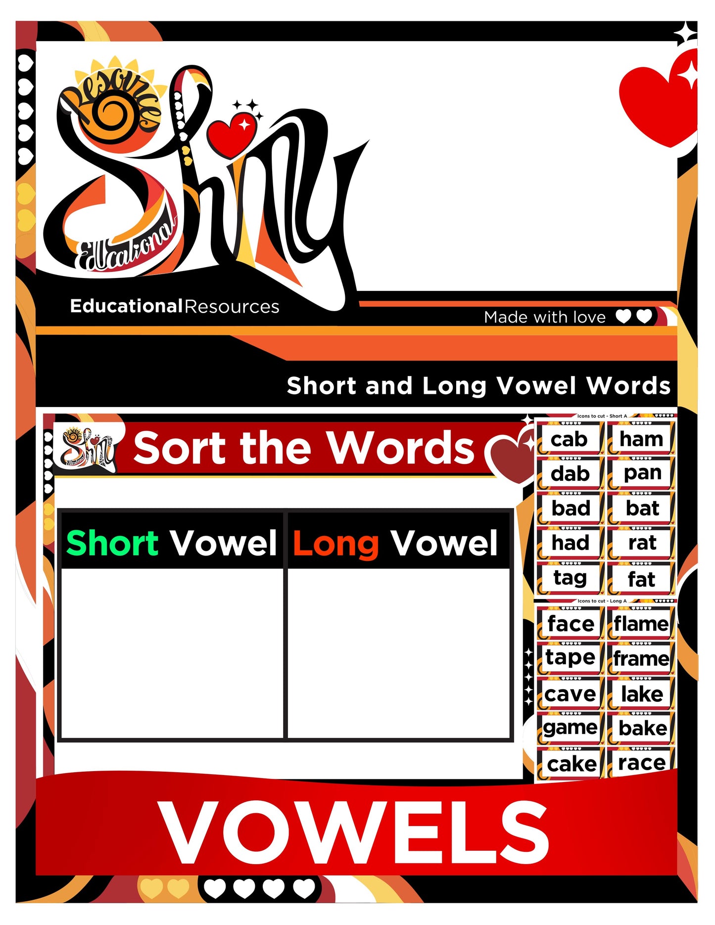 Short and Long Vowels Words